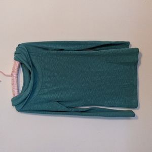 🌙📨 Sheer Turquoise Sweater Off Shoulder Tunic Mini